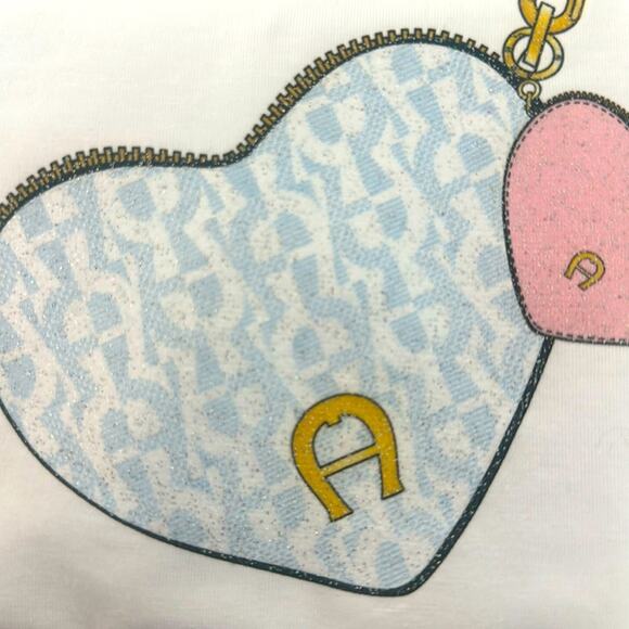 AignerTeen Girls White Cotton Handbag T-Shirt new with tags size 8 - Picture 4 of 9